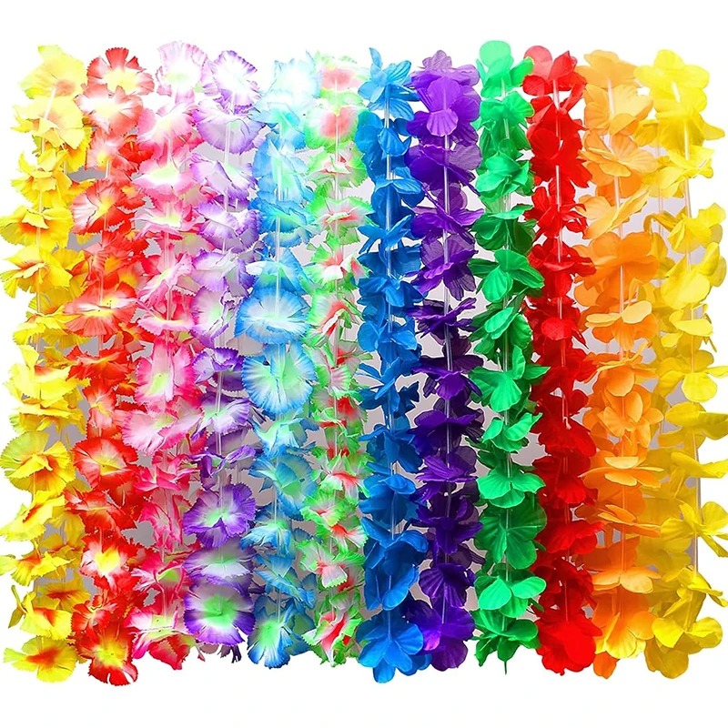 Glow In The Dark Party Glasses - 6/12/24개 하와이안 레이 파티 꽃 목걸이
