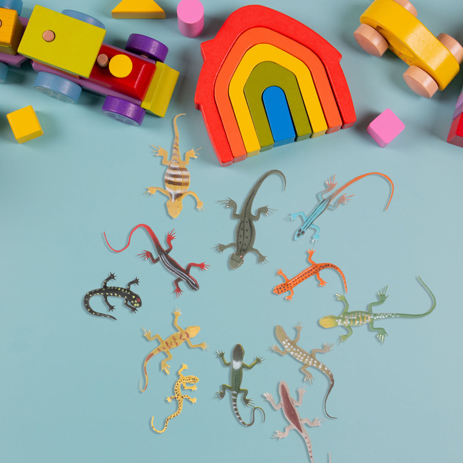 Prank Toys - 12개입, 실제와 흡사한 도마뱀 모형, 무서운