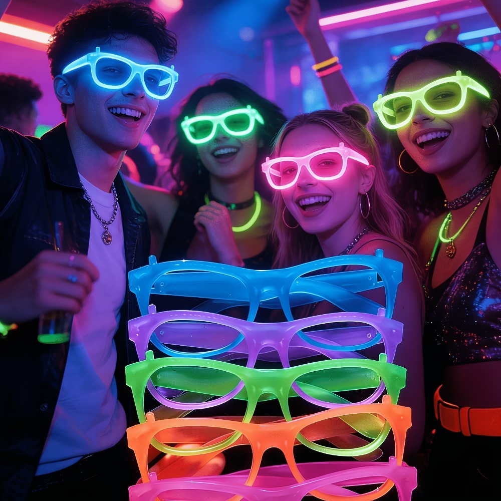 Glow In The Dark Party Glasses - 5/12pcs UV 글로우 인 더 다크