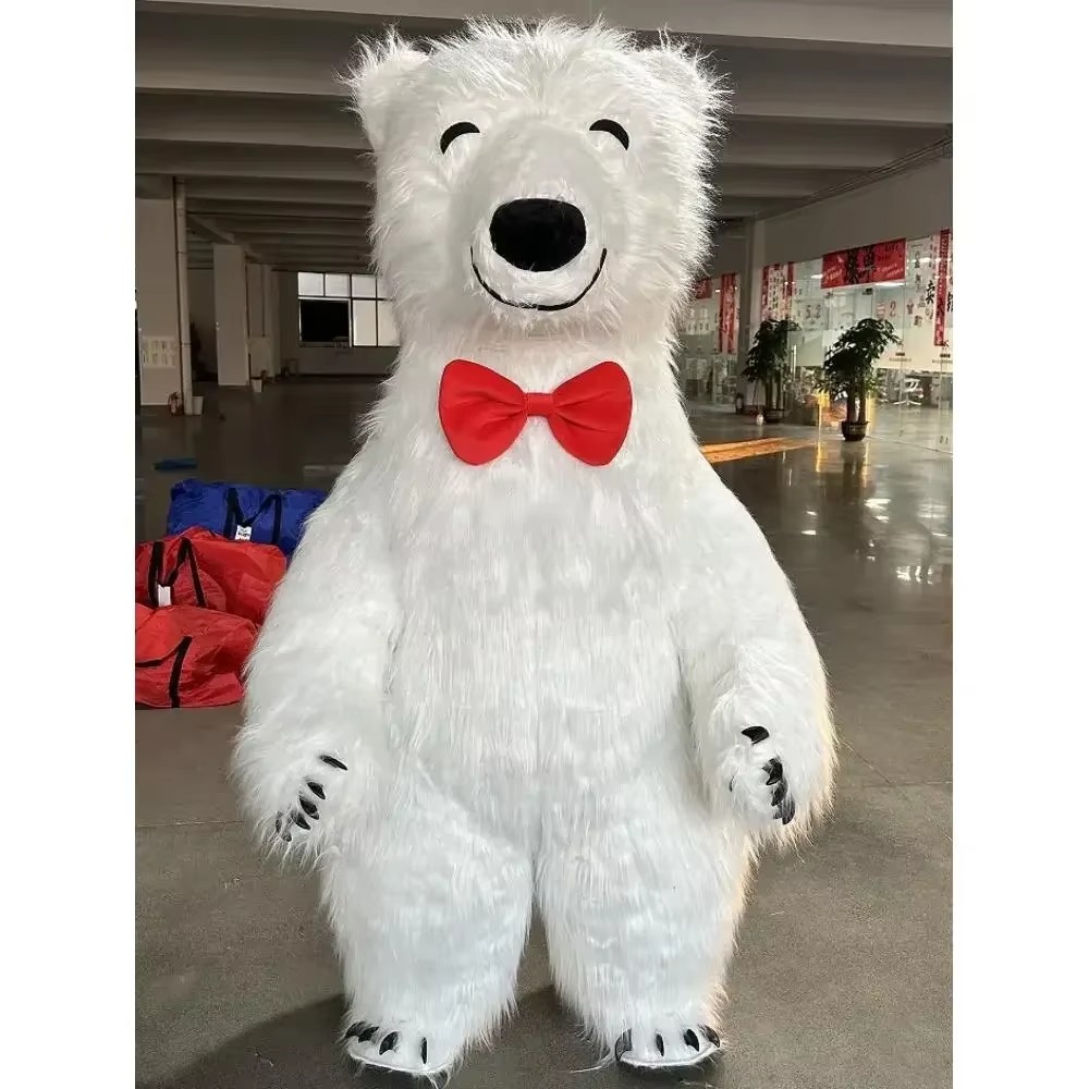 거대한 흰색 북극곰 인형 의상, 털이 달린 의상으로 할 - Costumes 리뷰 및 가격
