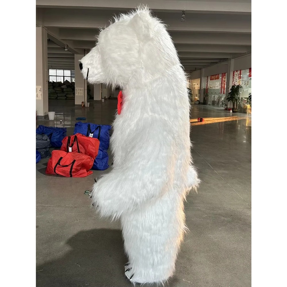 거대한 흰색 북극곰 인형 의상, 털이 달린 의상으로 할 - Costumes 리뷰 및 가격