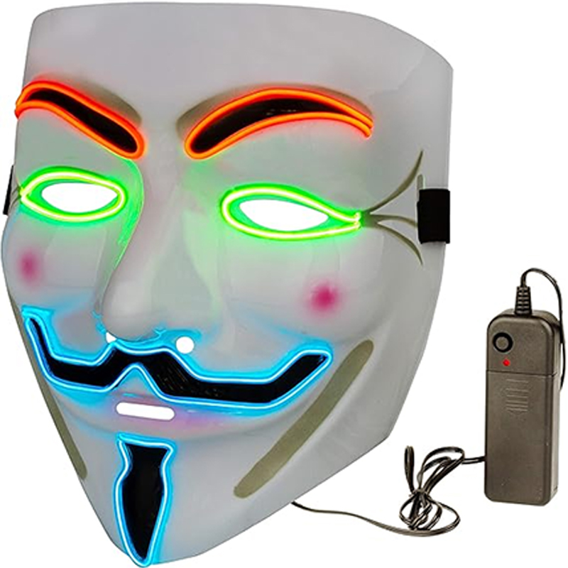 벤데타 LED 마스크 영화 테마 파티 장식 반짝이는 익 - Led Purge Mask Halloween 리뷰 및 가격