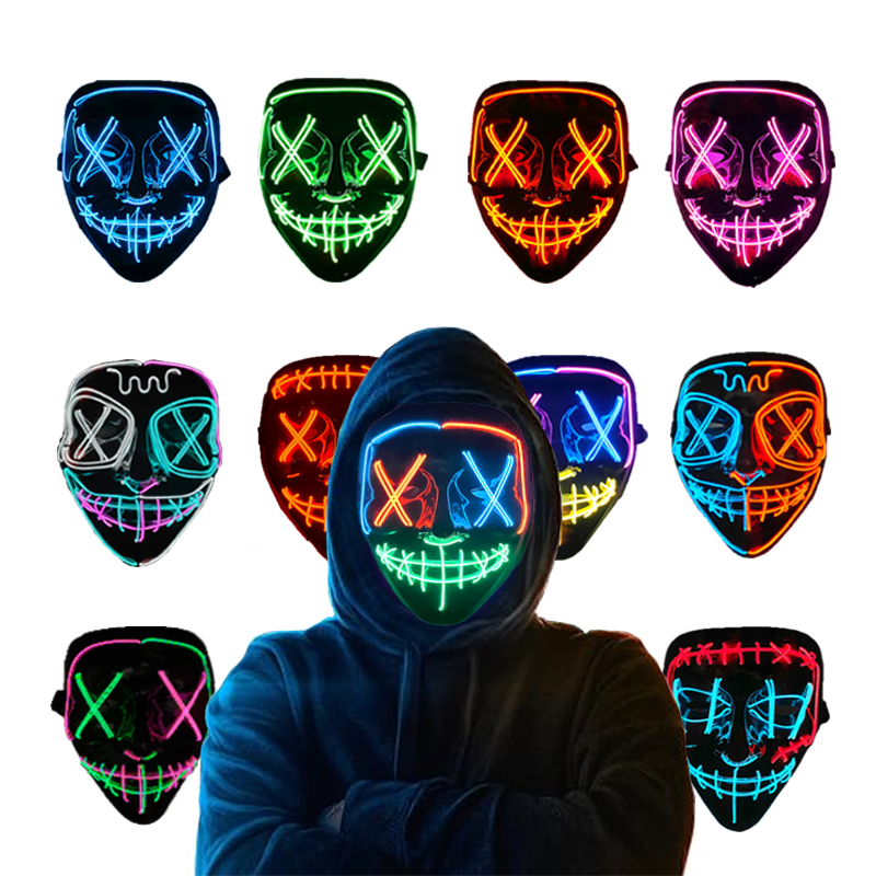 무선 네온 발광 퍼지 마스크 코스프레 야광 마스크 성인 - Led Purge Mask Halloween 리뷰 및 가격