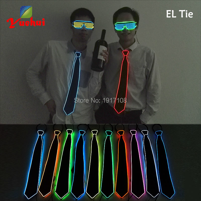 남자 선물 네온 EL 와이어 빛나는 검은 넥타이 Fed - Glow In The Dark Party Glasses 리뷰 및 가격